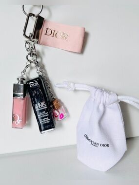 Dior Addict Lip Maximizer Plumping Gloss Mini  Keyfob Bag Charm Dustbag